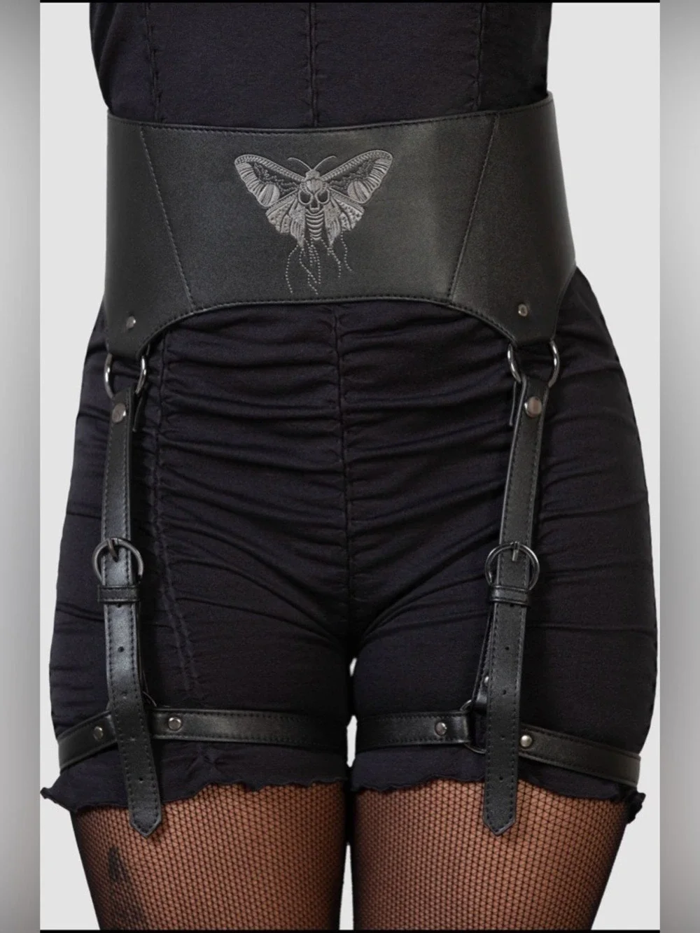 Killstar Death Moth Leg Harness Gothic XS/S Black